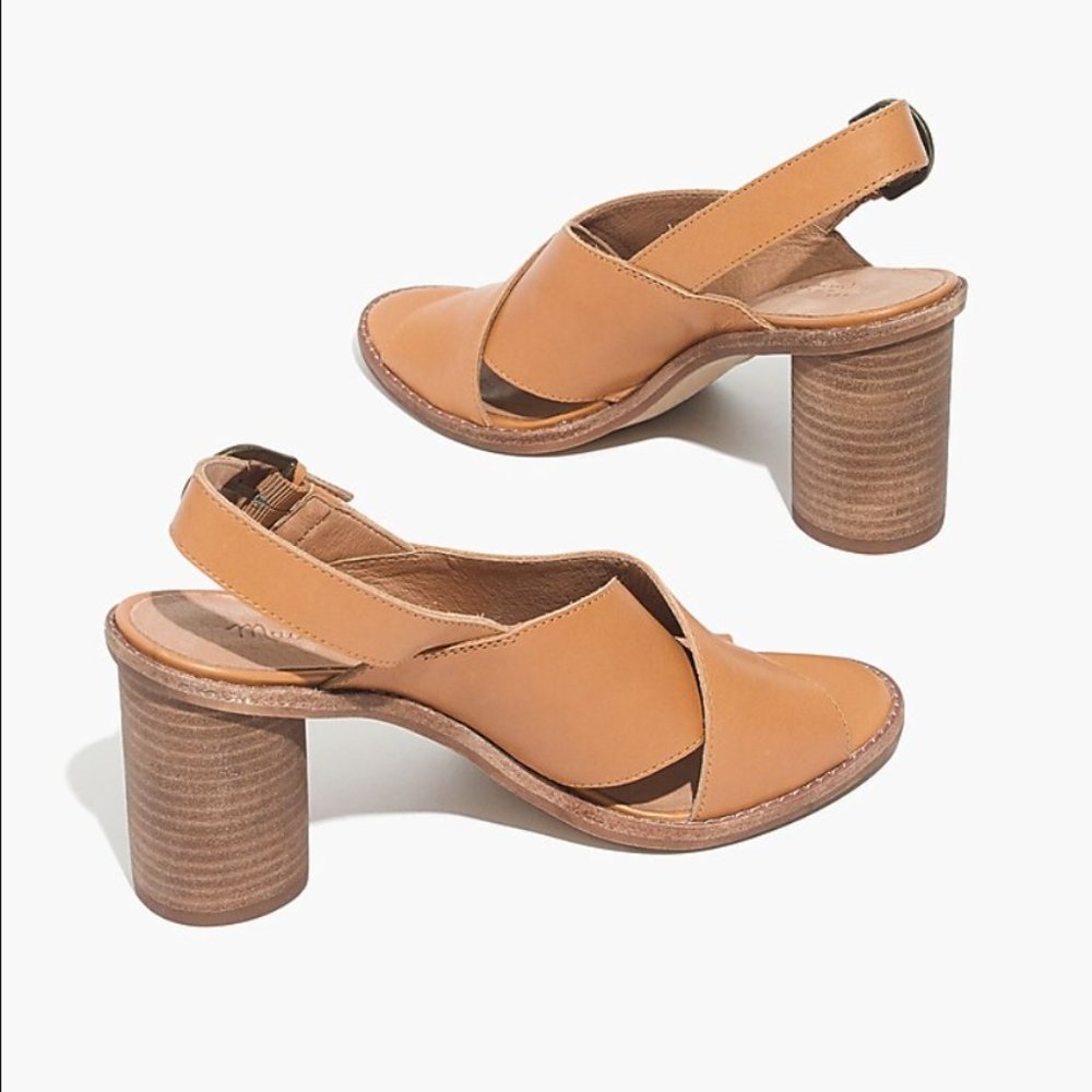 Madewell The Ruthie Crisscross Sandal in Desert Camel, size 6